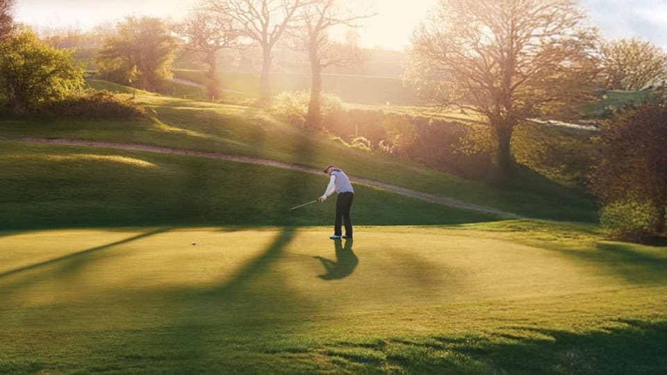 man playing golf