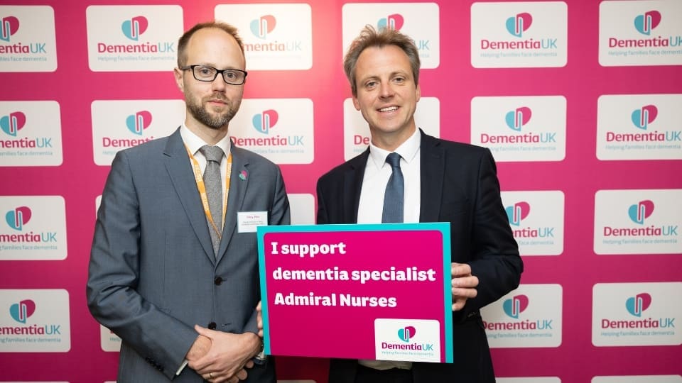 Deputy Director of Policy, Campaigns and Public Affairs, Andrew Pike, with Joe Robertson, MP for Isle of Wight North, member of the Health and Social Care Select Committee and host of the event.