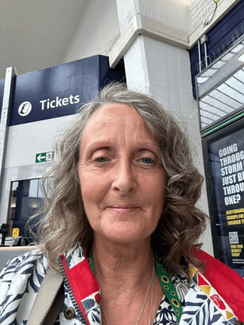 Gail about to take a train