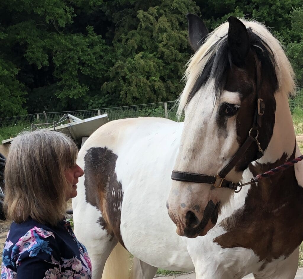 Dawnie shares a moment with Mr Bud their horse
