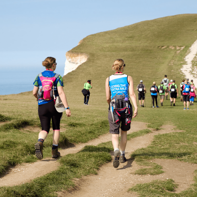 Walkers along the south coast path