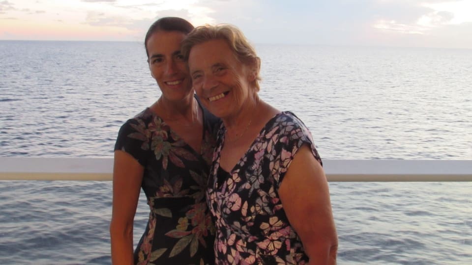 Jules and her mum by the sea