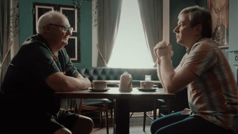 Tommy and Andrew in a pub talking about demenita